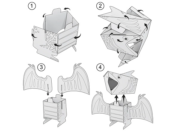 Kolorowanka 3D Cube head Dino - PTERODACTYL 3l+ MONUMI