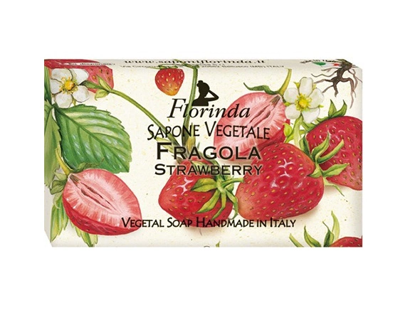 Naturalne mydło roślinne w kostce dla dzieci Truskawka 100 g FLORINDA
